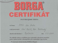 Certifikát BORGA