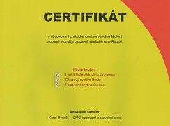 Certifikát Ruukkii - plechové střechy