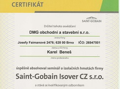 Certifikát Saint-Gobain Isover