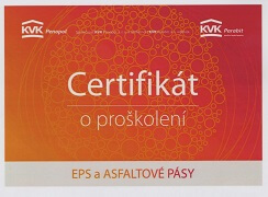 Certifikát - EPS a asfaltové pásy